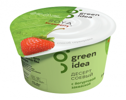 Соевый йогурт с клубникой Green idea (140 г)