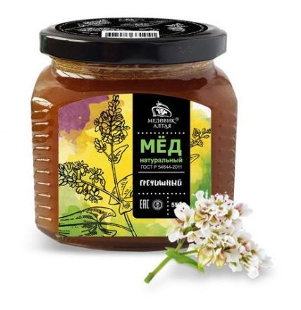 Алтайский мёд натуральный Гречишный (550 г), Медовик Алтая